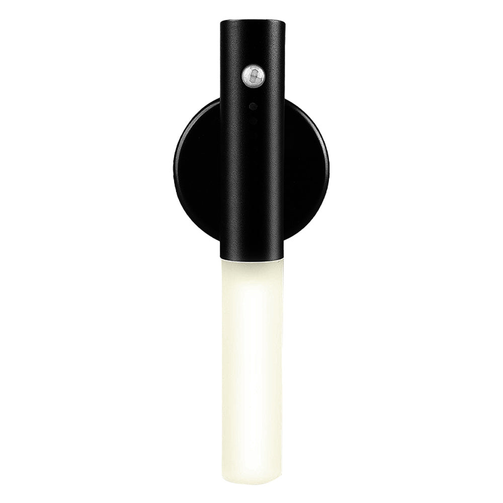 Wooden design LED night light with USB charging port.
