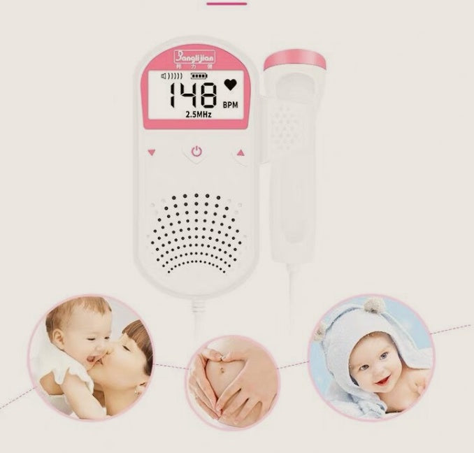Pregnancy doppler device used to listen to unborn baby’s heartbeat.