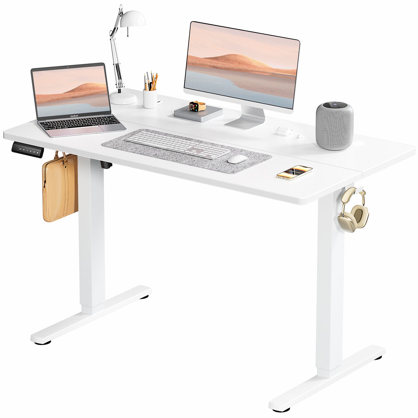 Electric adjustable ergonomic table with sit stand function.