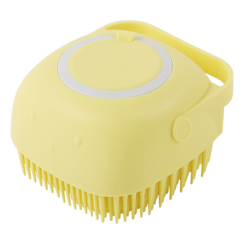 Silicone grooming massage brush for long and short-haired dogs.