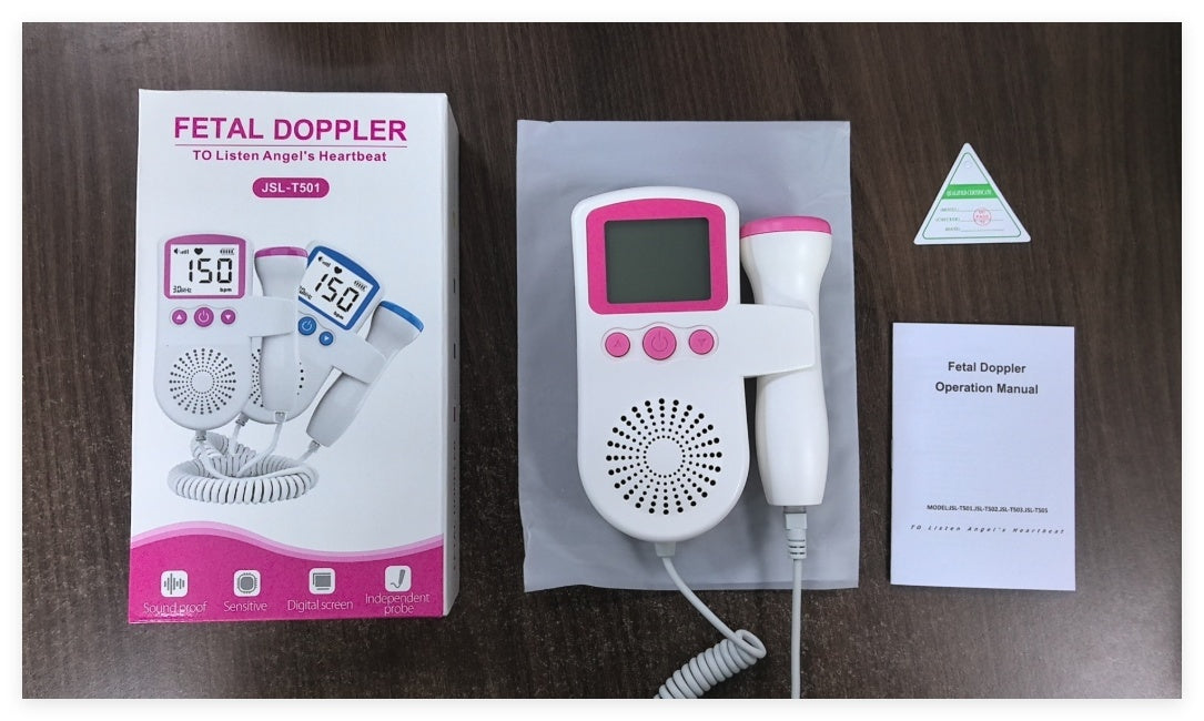Baby heartbeat monitor with built-in speaker for clear sound.