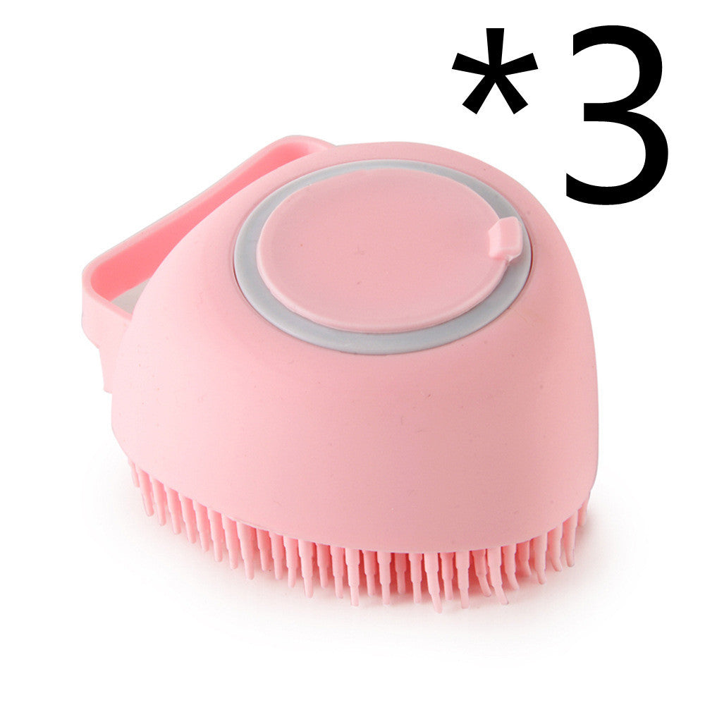 Multi-use pet grooming bath brush for dogs and cats.