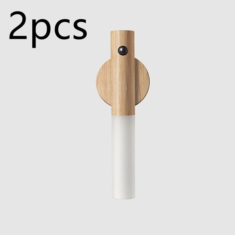 Wooden finish rechargeable LED night light for home.