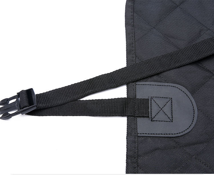 Dog backseat hammock cover for safe and comfortable travel.