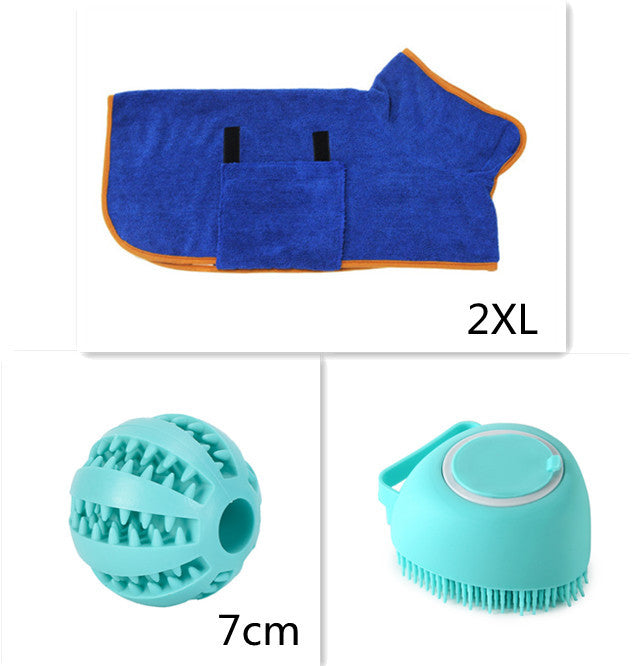 Portable dog and cat grooming brush with built-in shampoo holder.