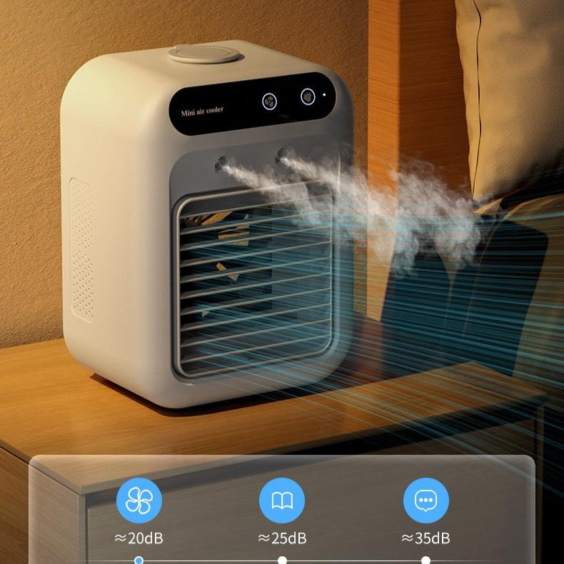 Water cooling fan with built-in tank for home and office use.