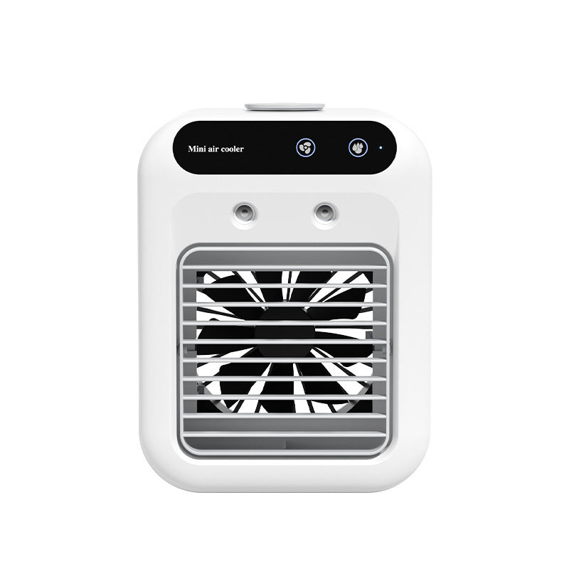 Mini USB rechargeable air conditioner for portable use.