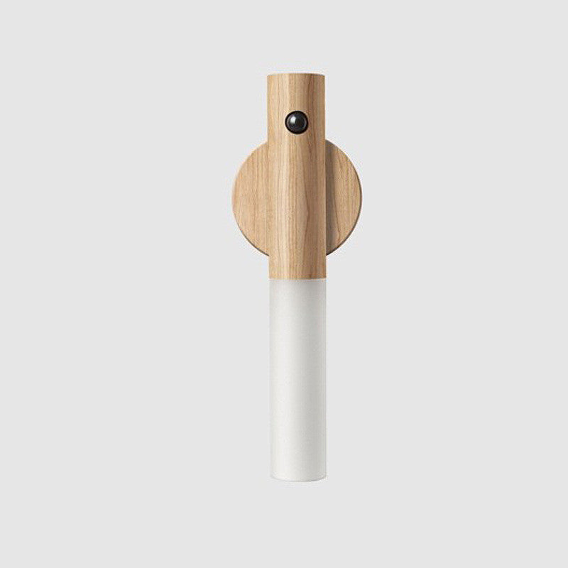 Magnetic wooden night light for hallways, stairs, or cabinets.