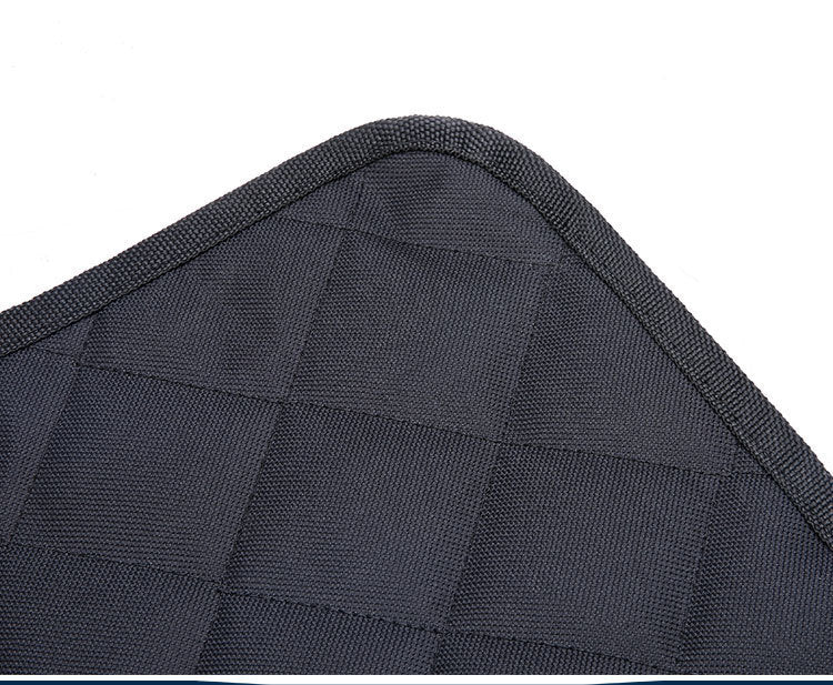 Durable pet car seat protector with zipper and storage pocket.