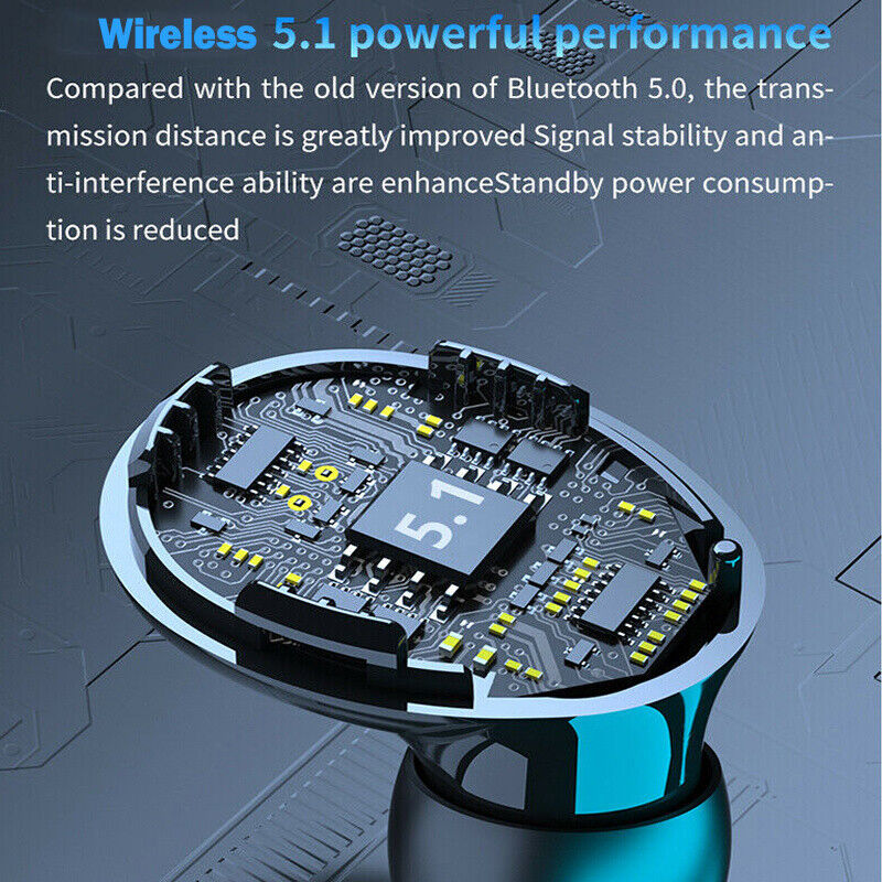 Wireless TWS Bluetooth earphones with charging case.