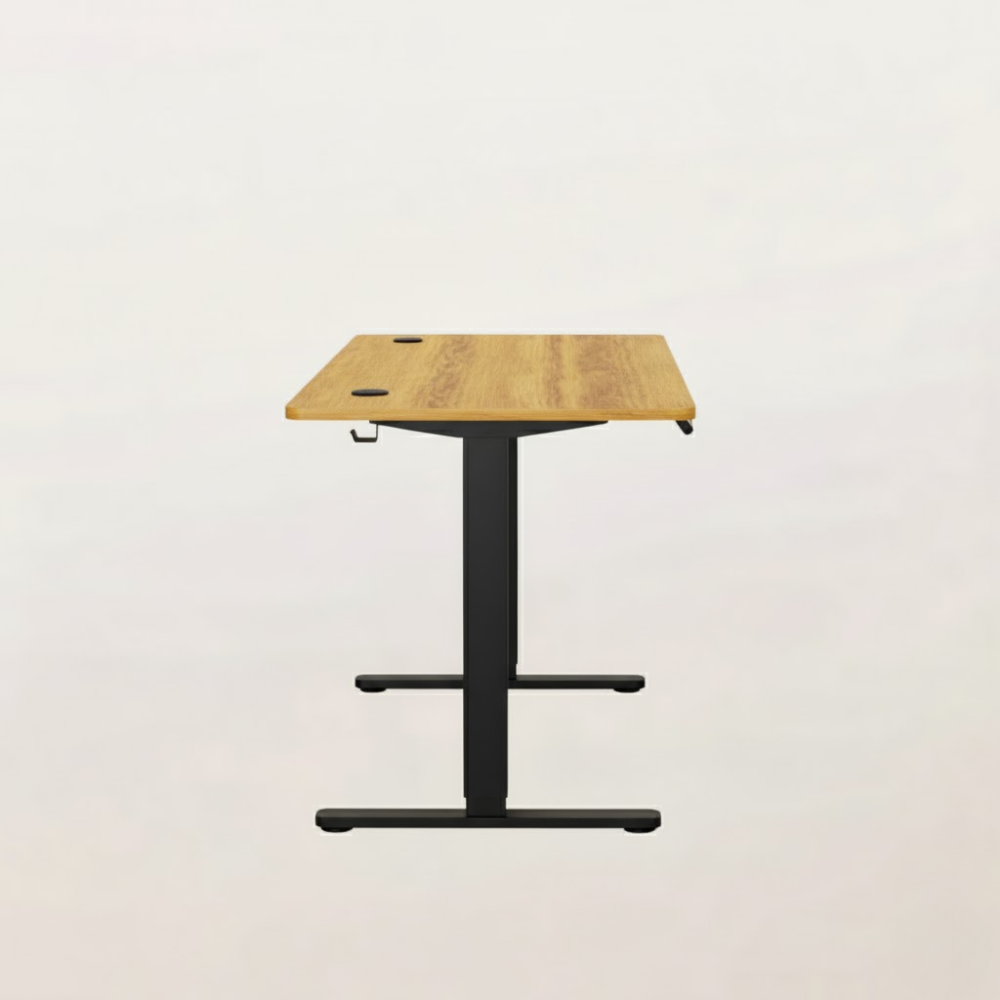 Ergonomic Standing Desk Oak Yellow - Adjustable Height Electric Computer Table
