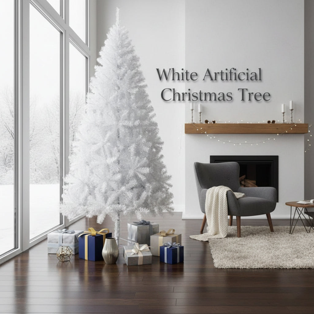 Chic White Artificial Christmas Tree for Seasonal Decorating