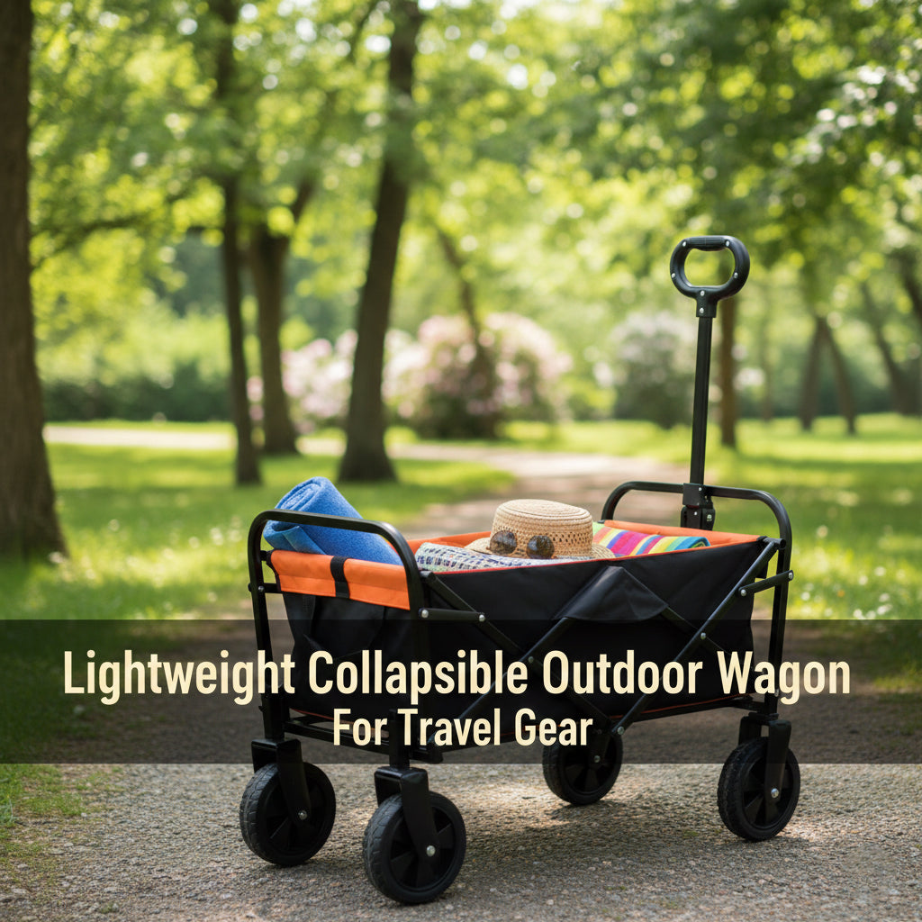 Lightweight Collapsible Outdoor Wagon For Travel Gear
