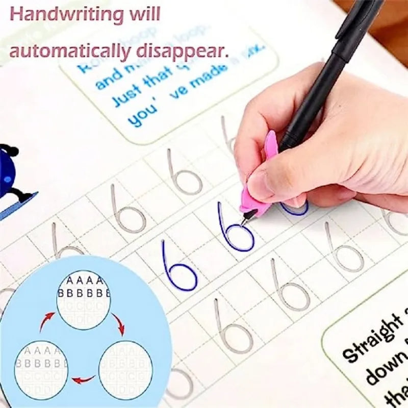 children writing practice book