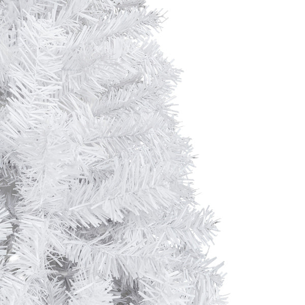 Full white Christmas tree with 950 realistic PVC branches.