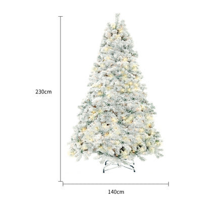 PVC Christmas tree with artificial snow for seasonal use.