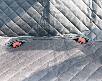 Dog seat cover hammock with easy installation and durable straps.