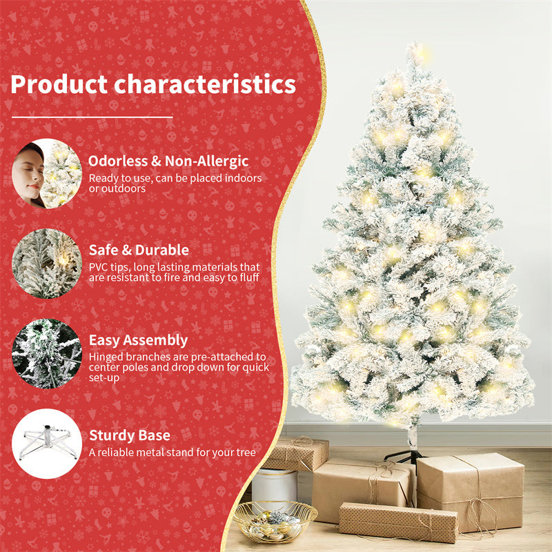 Decorative PVC Christmas tree with realistic snow effect.