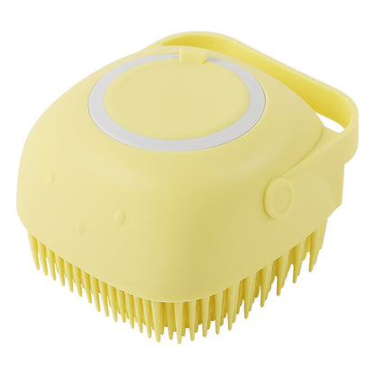 Silicone grooming massage brush for long and short-haired dogs.