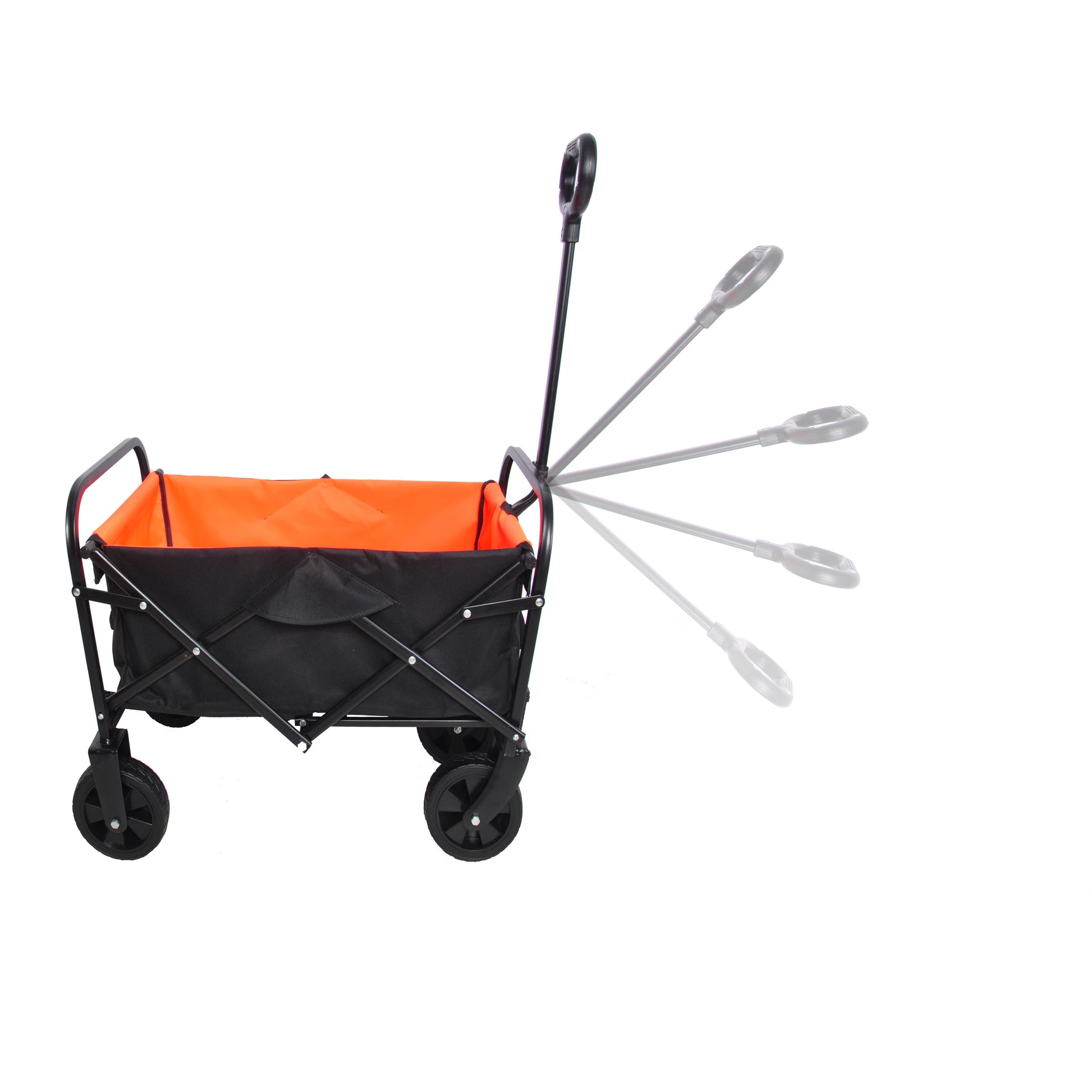 Lightweight foldable wagon for tools, groceries, or garden use.