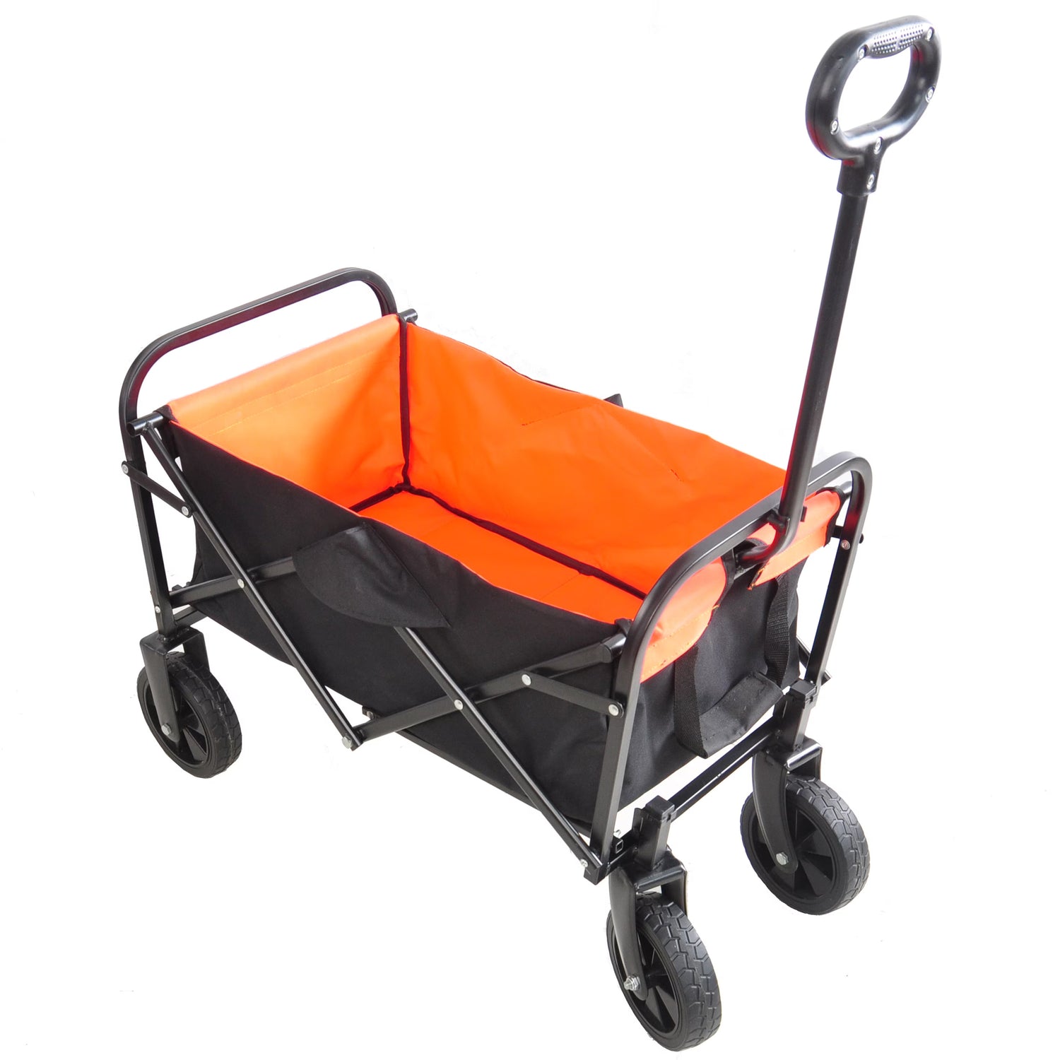 Mini folding wagon cart for garden, shopping, and outdoor use.
