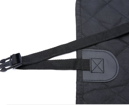 Dog backseat hammock cover for safe and comfortable travel.
