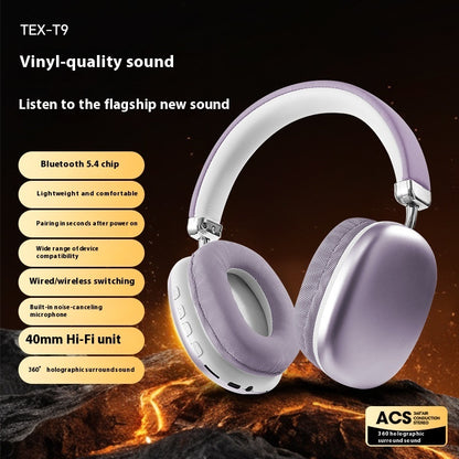 TEX-T9 portable Bluetooth headphones for gaming or work.