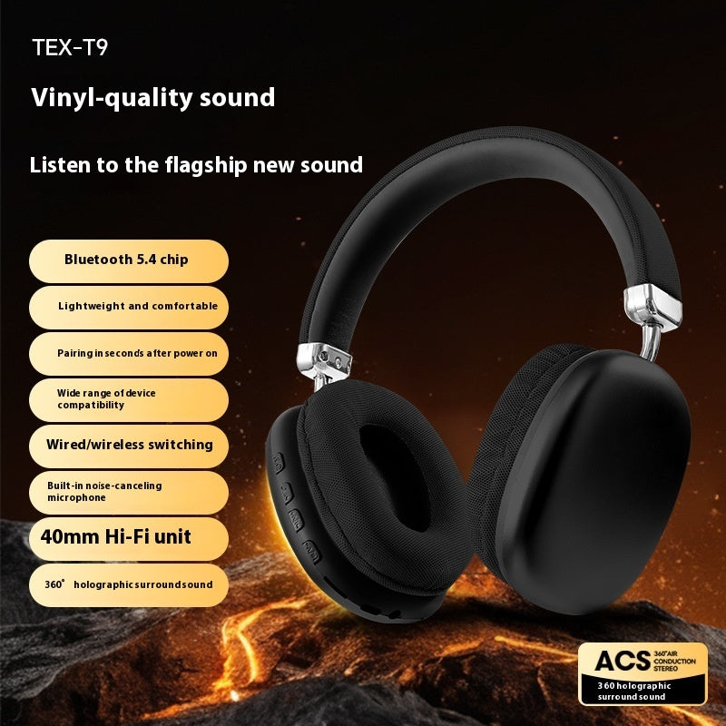 TEX-T9 over-ear headphones with ergonomic design.