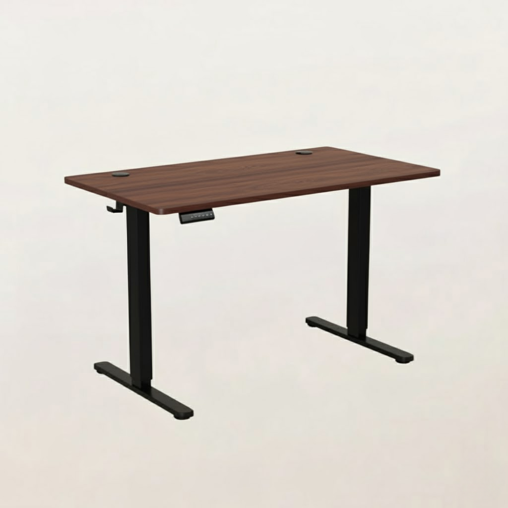 adjustable height brown desk