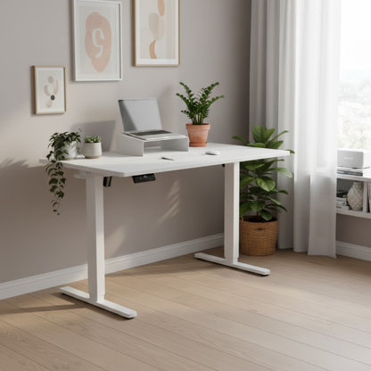 Mini Standing Desk White - Adjustable Height Electric Computer Table